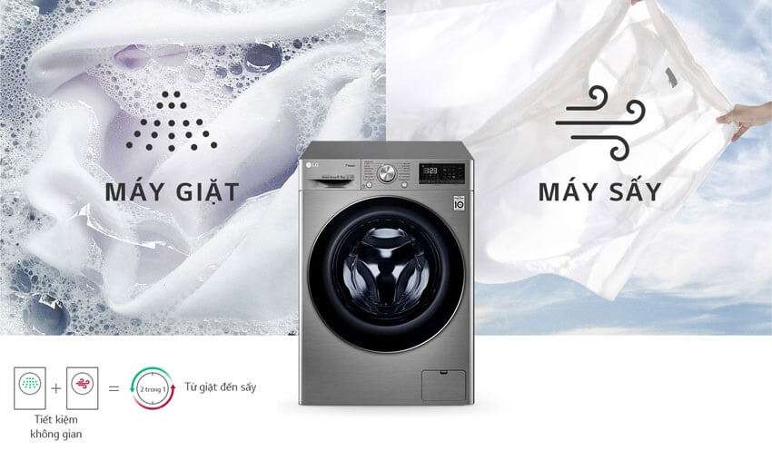 Cách sử dụng tính năng giặt, sấy của máy giặt LG FV1409G4V