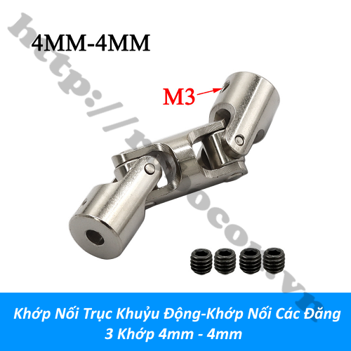 Khớp Nối Trục Khuỷu Động-Khớp Nối Các Đăng 3 Khớp 4mm - 4mm 