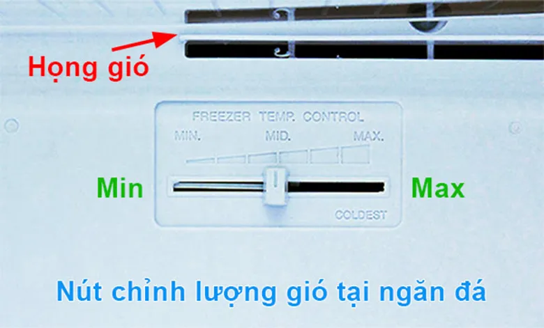 Nút Freezer Temp Control điều chỉnh nhiệt độ trên tủ lạnh