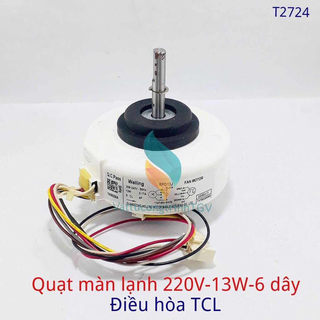 Motor quạt màn lạnh điều hòa TCL -240V-13W-5 dây