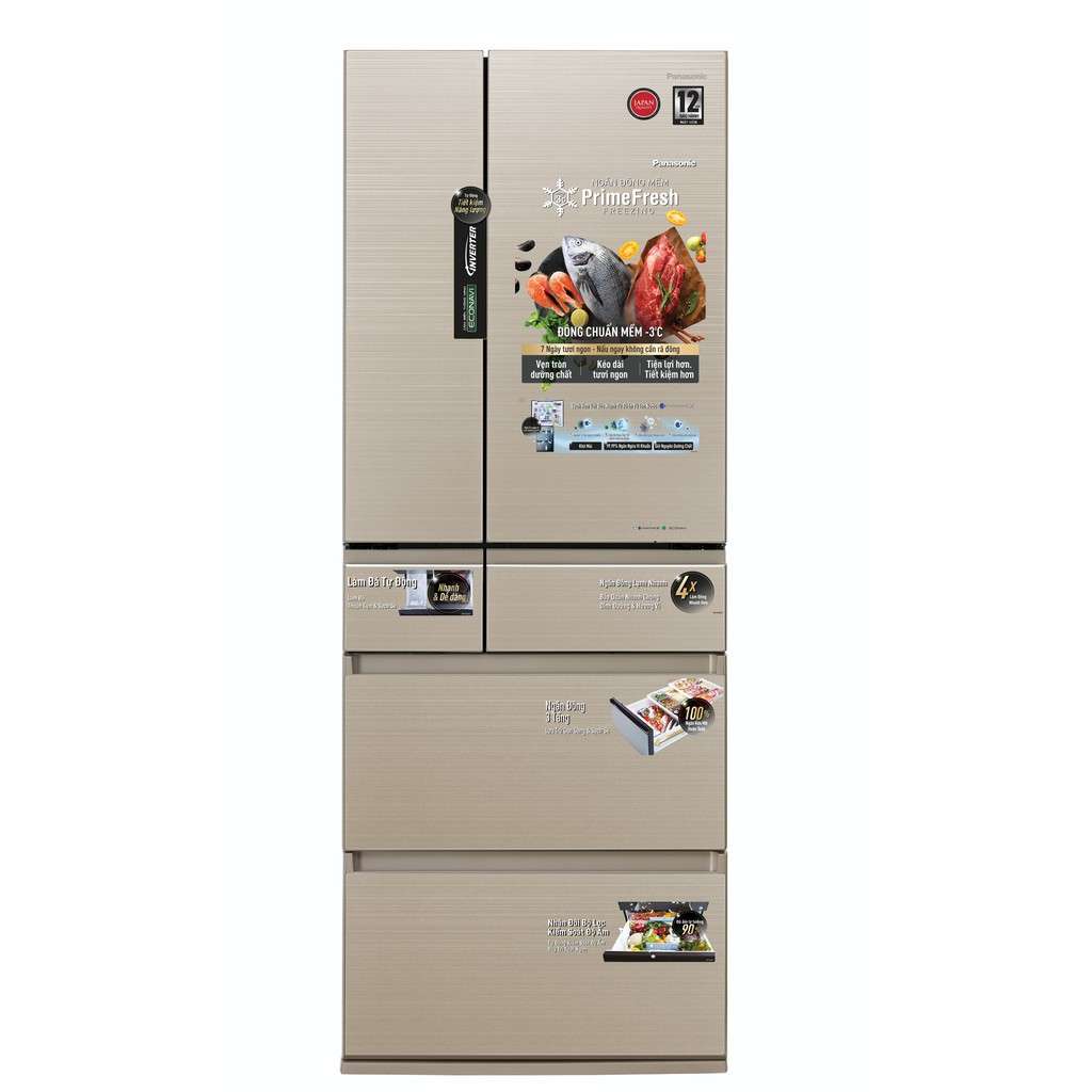 Tủ Lạnh 6 Cánh Panasonic 589 Lít NR-F603GT-N2 - Ngăn đông mềm siêu tốc - Bảo Hành 3 Năm - Hàng Chính Hãng