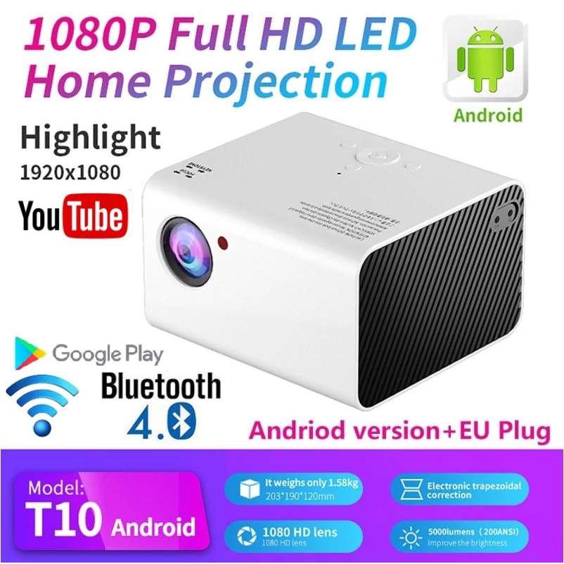 Máy chiếu Full HD 1080P Android - T10 mẫu mới 2021