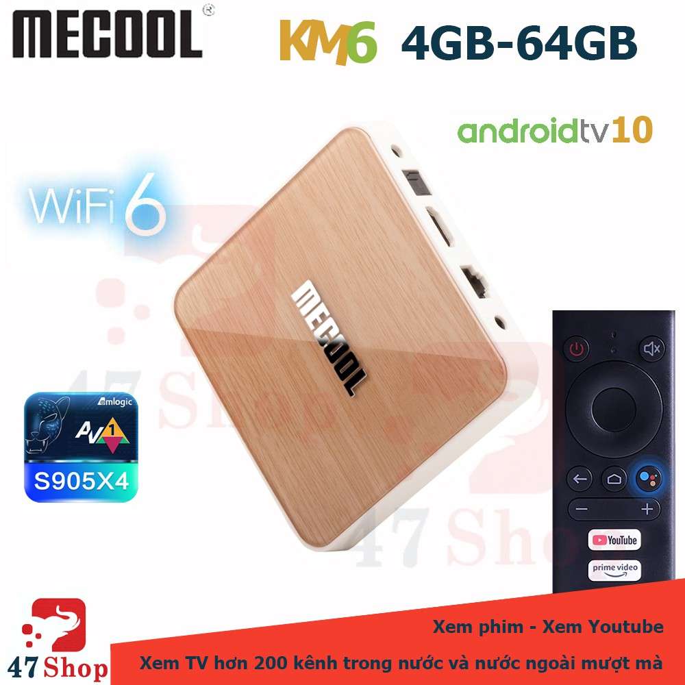 Android Box MECOOL KM6 DELUXE, Amlogic S905X4, RAM 4GB, ROM 64GB, Android TV 10