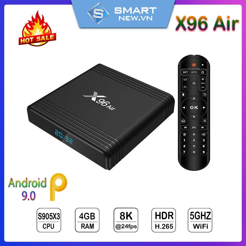 Android tv box X96 Air - Ram 4Gb - Bộ nhớ 32GB - Hệ điều hành Android 9.0
