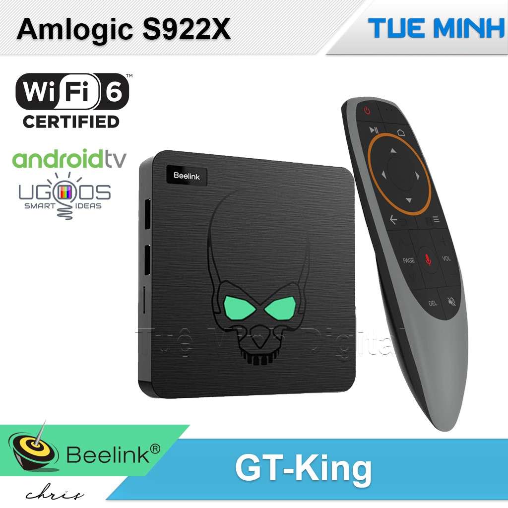 Android TV Box Beelink GT-King - Wifi6, Amlogic S922x, Ram 4GB, Bộ nhớ 64GB, Android 9