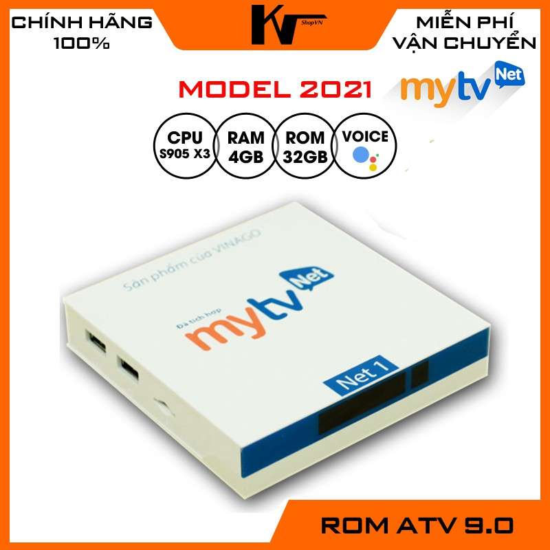Android TV Box MyTV Net phiên bản 2021, Ram 4GB - Rom 32GB, Khiển Voice, Xem truyền hình miễn phí