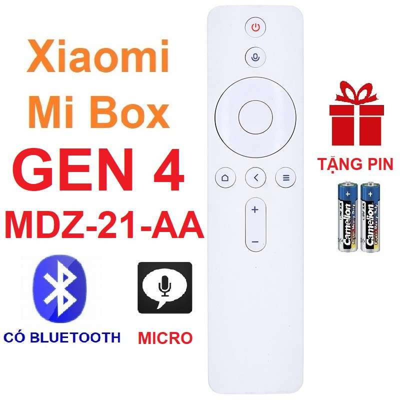 Remote điều khiển Xiaomi Mi box GEN 4 MDZ-21-AA (Micro điều khiển giọng nói - Bluetooth - Tặng pin)