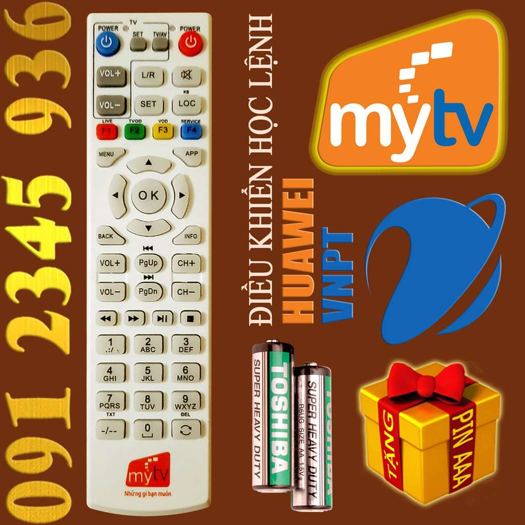 Điều khiển MyTV dòng HUAWEI có ''Học Lệnh'' cho đầu kỹ thuật số TvBox VNPT. (Mẫu số 1)