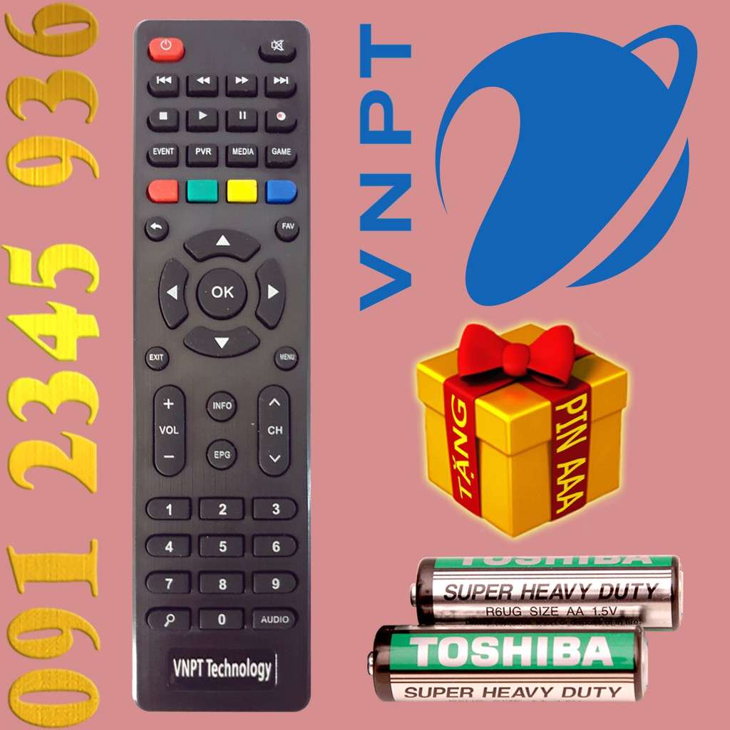 Điều khiển VNPT Technology cho đầu kỹ thuật số TvBox VNPT. (Mẫu số 1)