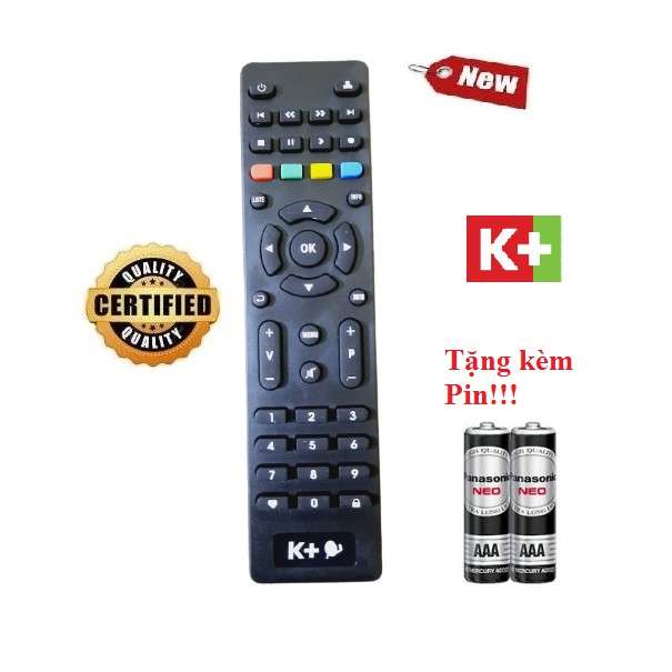 Điều khiển đầu thu K+ HD- Hàng chính hãng 100% Tặng kèm Pin