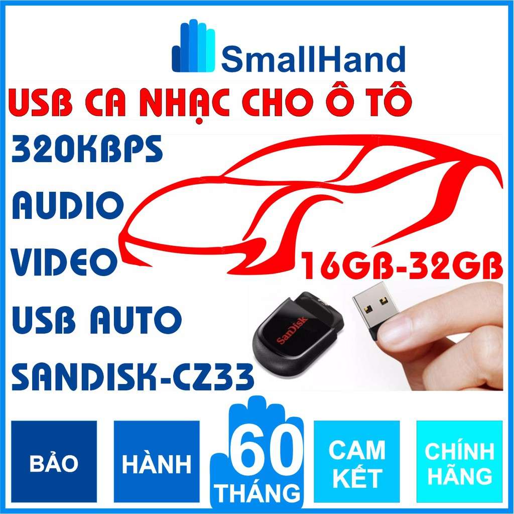USB ô tô - Có sẵn video full HD và audio chất lượng lượng 320Kbps - USB nhạc cho ô tô, loa kéo, loa bluetooth
