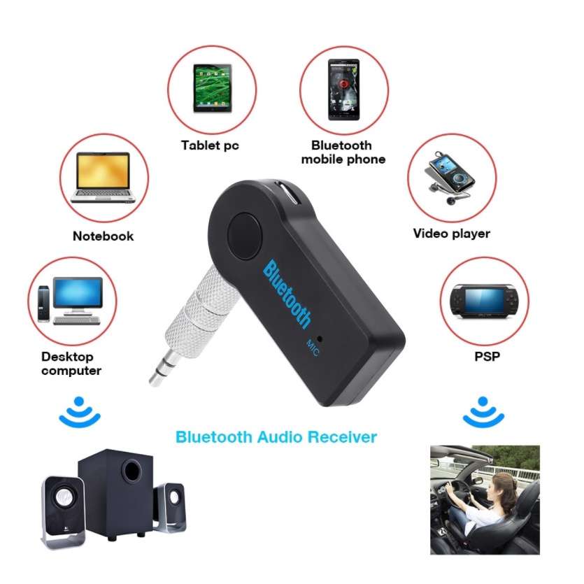 Usb bluetooth cho xe ô tô, bộ thu bluetooth không dây 3,5MM kết nối dàn âm thanh cho xe hơi amply, loa Car Bluetooth