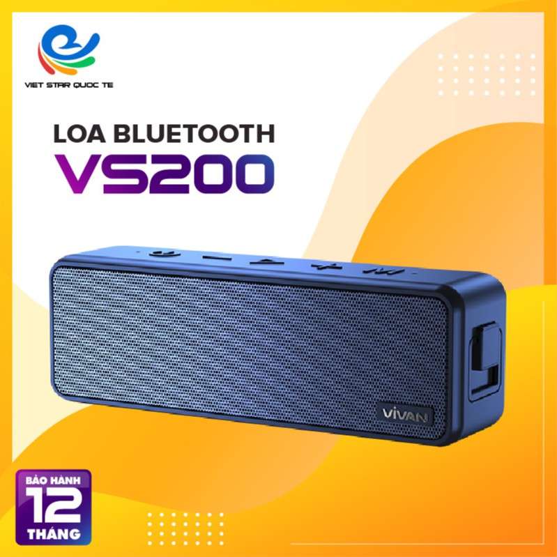 Loa Bluetooth 5.0 VIVAN VS20 Chống Nước IPX7 Công suất 20W Pin 3600mAh Playtime đến 24H Hỗ trợ thẻ Micro SD và cổng AUX