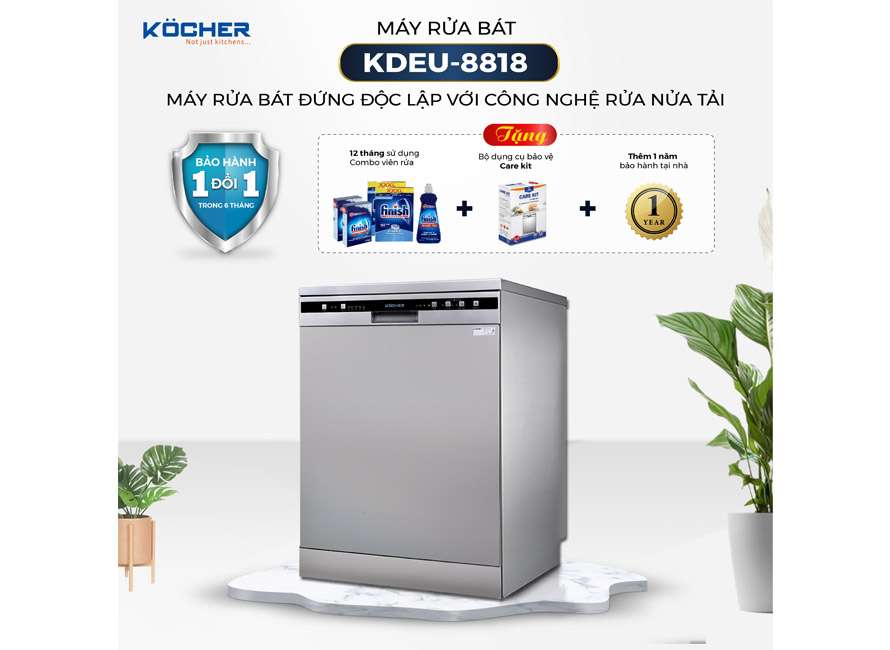 Máy rửa bát Kocher KDEU-8818 nhập khẩu Malaysia