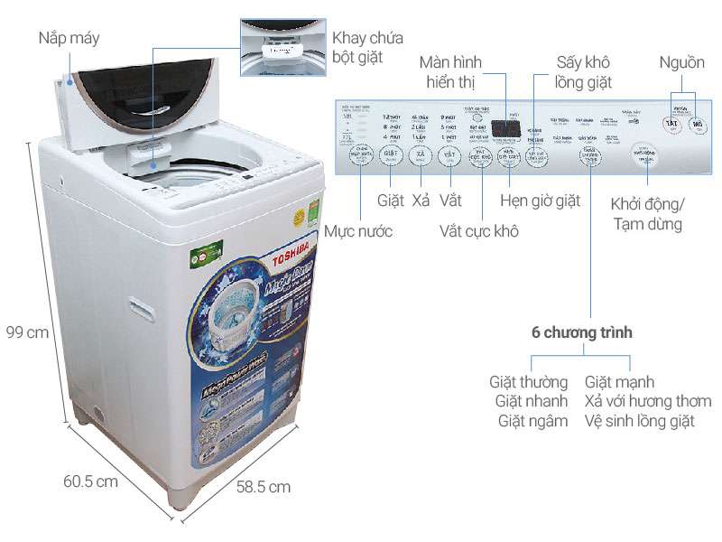 Máy giặt Toshiba 8.2kg AW-MF920LV WK