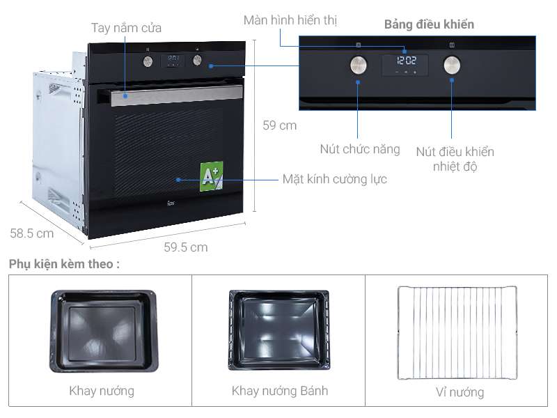 Lò nướng âm Teka HS 720 57 lít