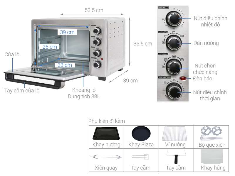 Lò nướng Sharp EO-A384RCSV-ST 38 lít 