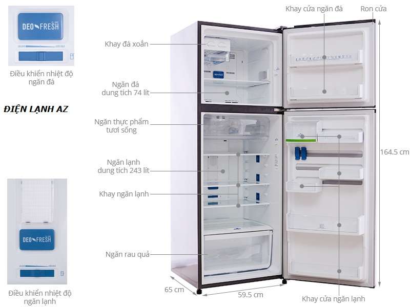 kich thuoc tu lanh electrolux 300l