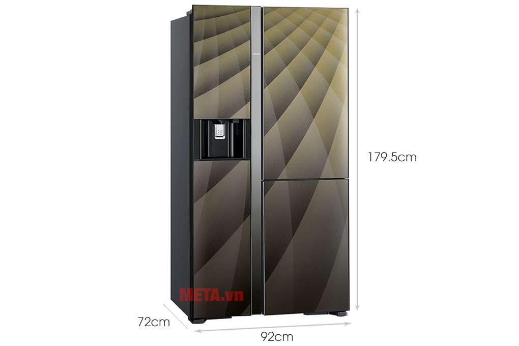 Kích thước Tủ lạnh Hitachi Inverter 569 lít R-FM800XAGGV9X (DIA)