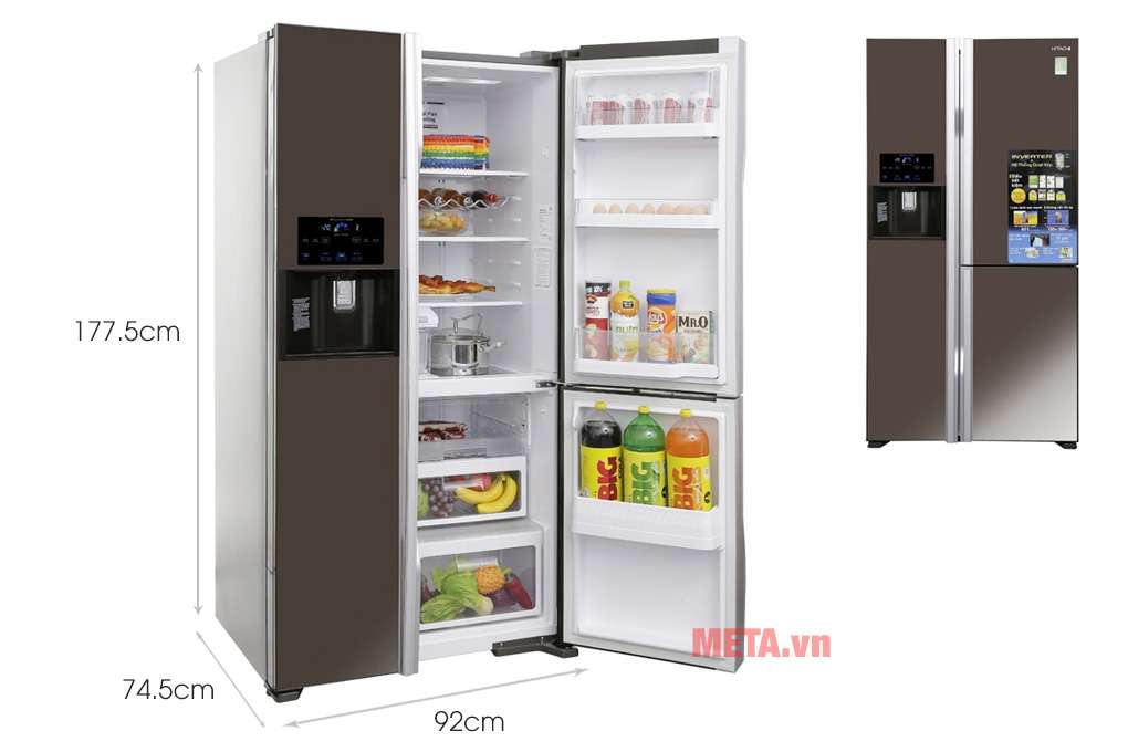 Kích thước Tủ lạnh 584 lít Hitachi R-M700GPGV2X (MBW)