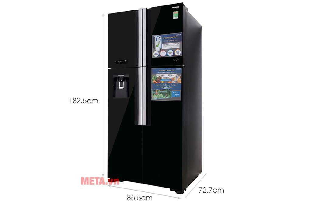 Kích thước tủ lạnh Hitachi R-FW690PGV7X (GBK) 540 lít Inverter