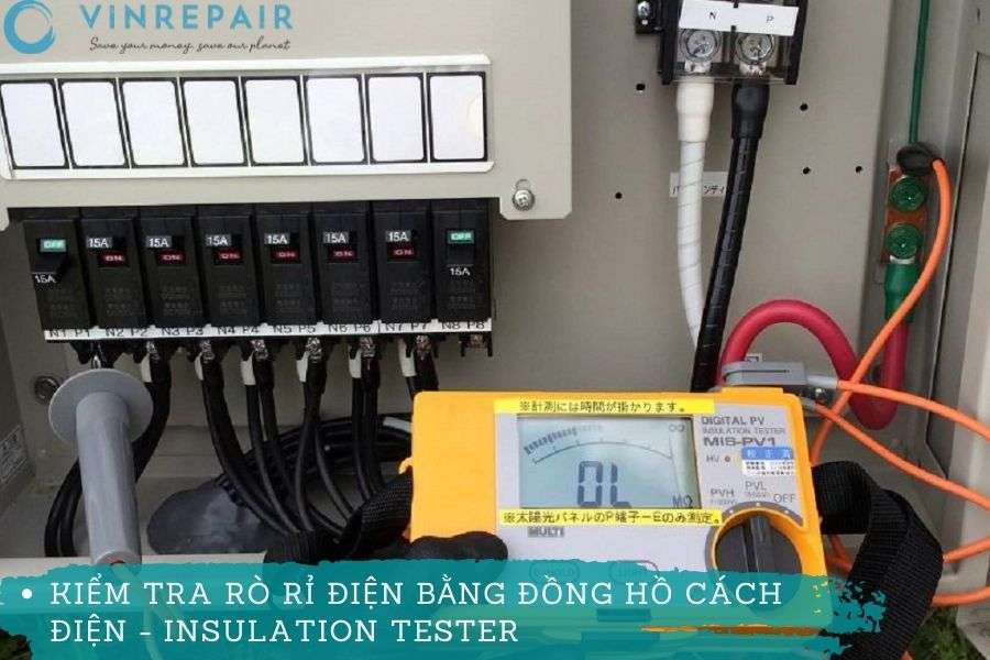 kiểm tra dòng rò bằng đồng hồ đo cách điện