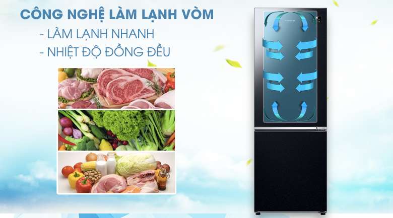Làm lạnh vòm - Tủ lạnh Samsung Inverter 310 lít RB30N4010BU/SV