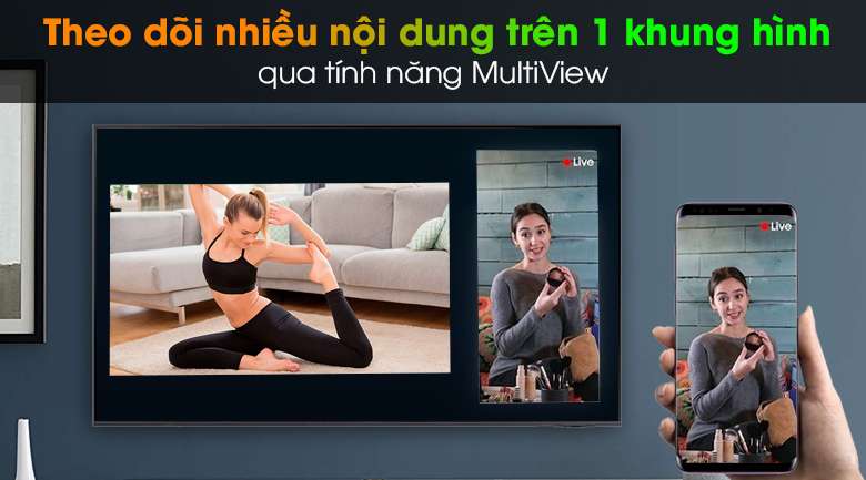 Smart Tivi Samsung 4K 50 inch UA50AU8100 - Xem cùng lúc 2 màn hình với Multi VIew