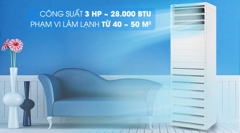 Công suất 3 HP - Máy lạnh tủ đứng LG Inverter 3 HP APNQ30GR5A3