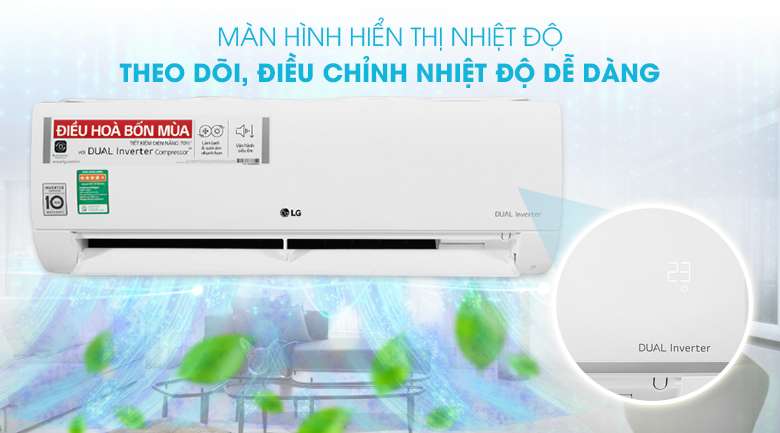 Máy lạnh 2 chiều LG Inverter 1 HP B10END - Màn hình hiển thị nhiệt độ