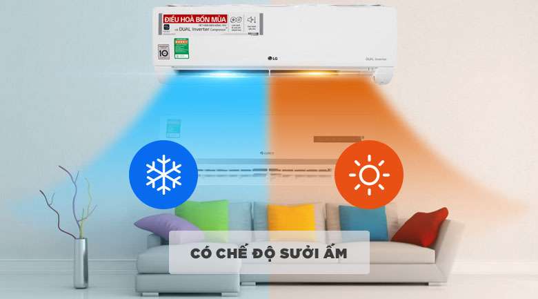 Máy lạnh 2 chiều LG Inverter 1 HP B10END - Máy lạnh 2 chiều