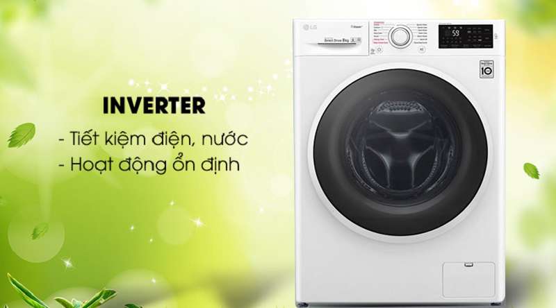 Máy giặt LG Inverter 9 kg FC1409S4W - Tiết kiệm điện nhờ công nghệ Inverter 