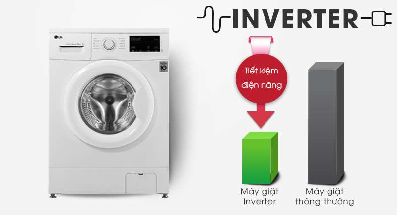 Máy giặt LG Inverter 8 kg FM1208N6W-Sử dụng điện hiệu quả nhờ công nghệ Inverter