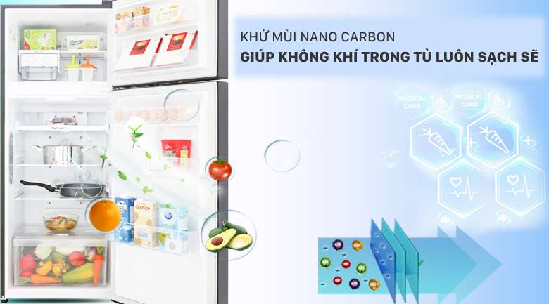 Công nghệ khử mùi Nano Carbon - Tủ lạnh LG Inverter 208 lít GN-M208BL