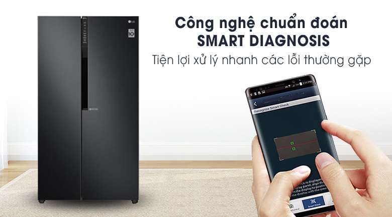 Tủ lạnh LG Inverter 613 lít GR-B247WB-Tiện ích với chức năng chuẩn đoán lỗi thông minh Smart Diagnosis