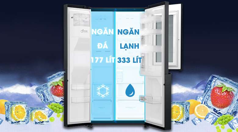 Thoải mái trữ đồ với sức chứa lên tới 601 lít - Tủ lạnh LG Inverter InstaView Door-in-Door 601 lít GR-X247MC