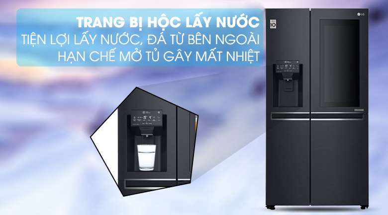 Trang bị hộc lấy nước bên ngoài - Tủ lạnh LG Inverter InstaView Door-in-Door 601 lít GR-X247MC