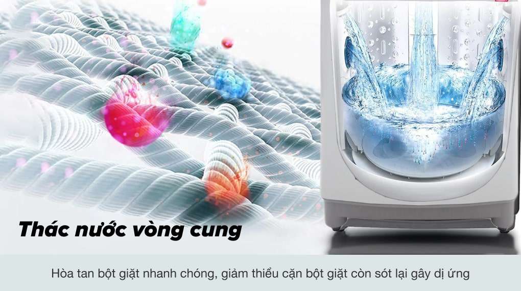 Thác nước vòng cung - Máy giặt LG Inverter 9.5 kg T2395VS2M