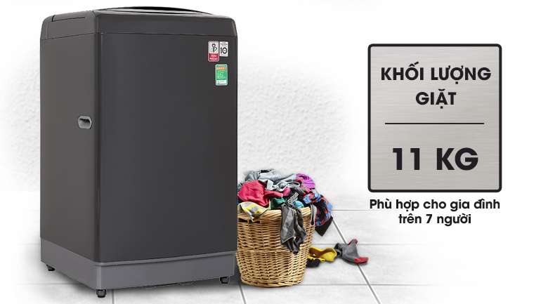 Máy giặt LG TH2111DSAB có khối lượng giặt 11 kg, phù hợp gia đình trên 7 người