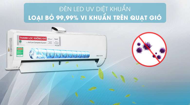 Máy lạnh LG Inverter 1 HP V10APFUV-diệt khuẩn bằng tia UV