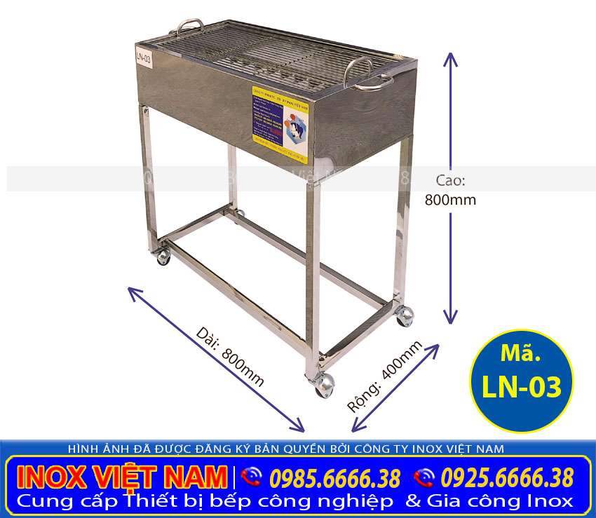 bếp nướng than inox ln03