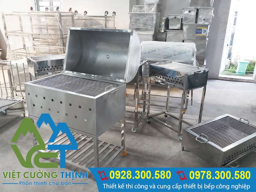 Lò than nuongs inox, bếp nướng bbq, lò nướng inox than hoa ngoài trời cao cấp.