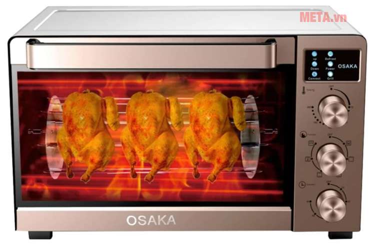 Lò nướng thùng Osaka TO-55LW 55L với cống uất lớn 1900W nhanh chóng nướng chín thực phẩm