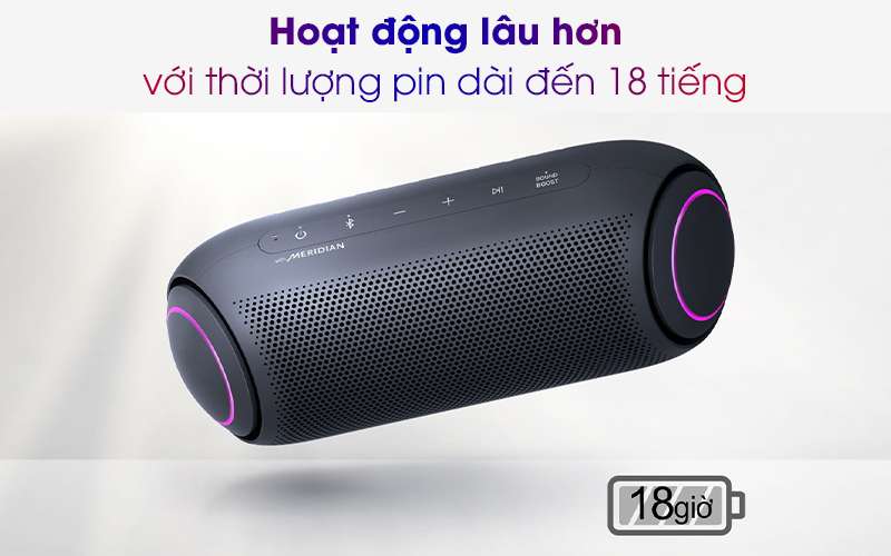 Loa Bluetooth LG Xboom Go PL5 Xanh Đen - Thời lượng pin dài tận 18 tiếng