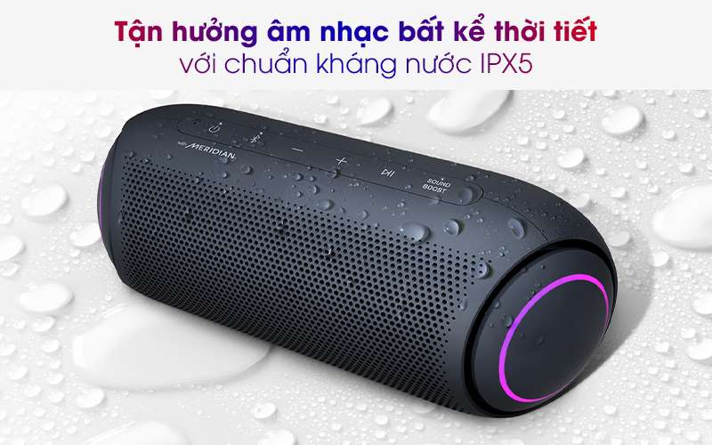 Loa Bluetooth LG Xboom Go PL5 Xanh Đen - Chuẩn kháng nước IPX5