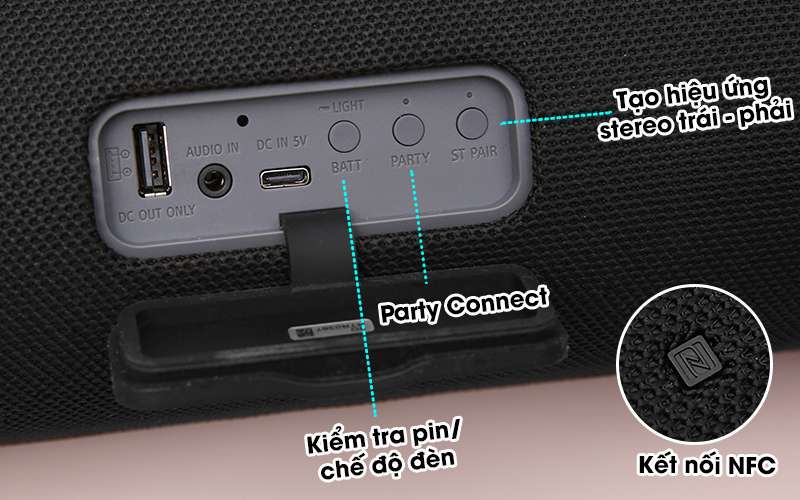 Loa bluetooth Sony SRS-XB43 - Các nút chức năng khác