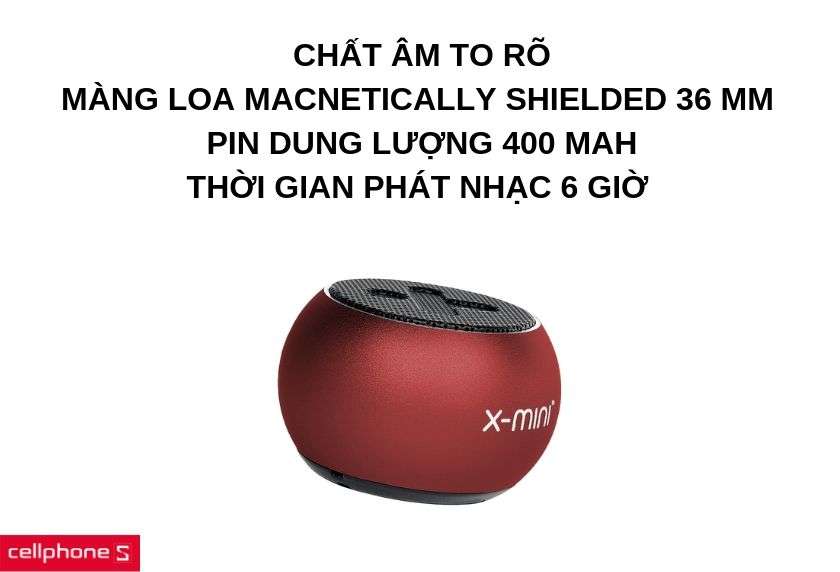 Chất âm to rõ, màng loa Macnetically shielded 36 mm, pin dung lượng 400 mAh, thời gian phát nhạc 6 giờ đồng hồ