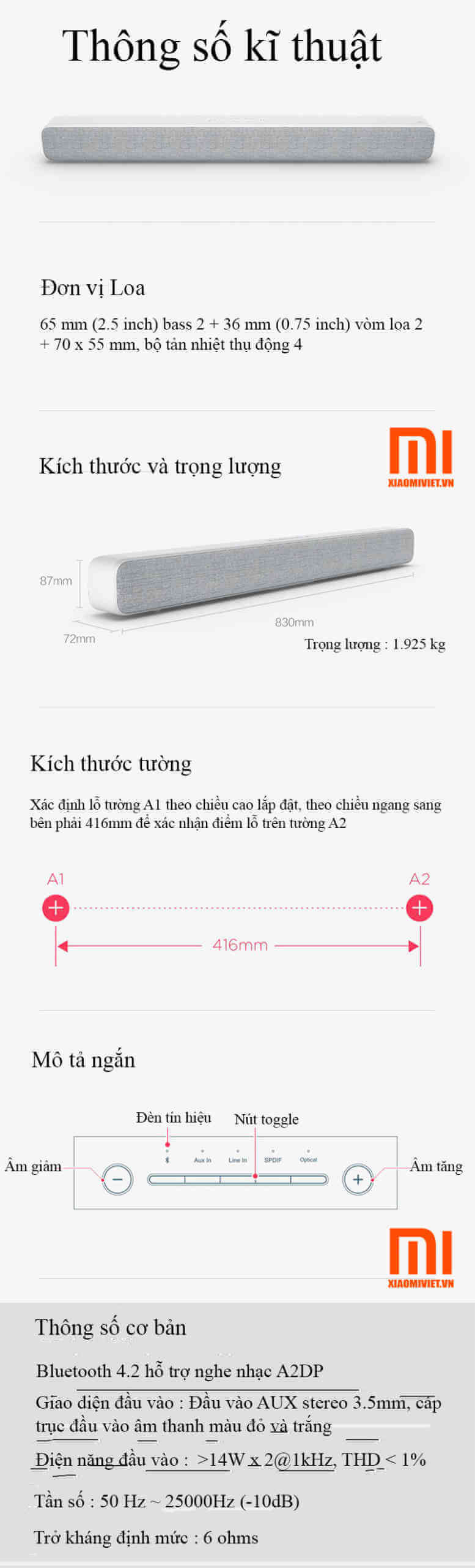 Loa Sound Bar Xiaomi 8 Kênh cho Tivi Chính Hãng - XiaomiViet
