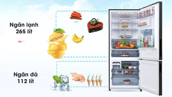 Tủ lạnh Panasonic Inverter 377 lít NR-BX421GPKV có ngăn đá 112 lít và ngăn mát 265 lít