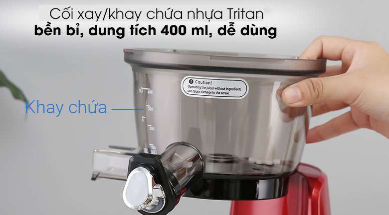 Máy ép Kuvings E700 - Cối xay/khay chứa nhựa Tritan dung tích 400 ml